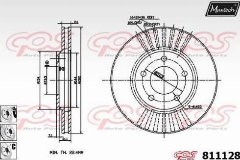 Maxtech 811128.6880 - Disque de frein cwaw.fr