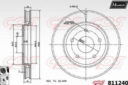 Maxtech 811240.6060 - Disque de frein cwaw.fr