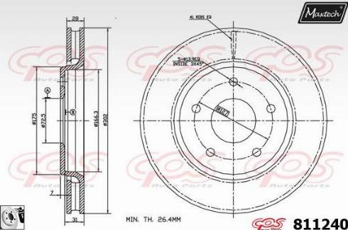 Maxtech 811240.0080 - Disque de frein cwaw.fr