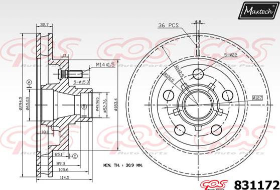 Maxtech 811240 - Disque de frein cwaw.fr