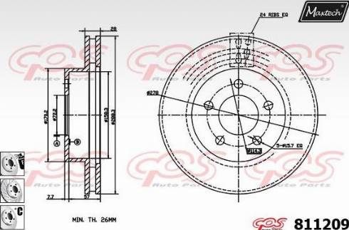 Maxtech 811209.6980 - Disque de frein cwaw.fr