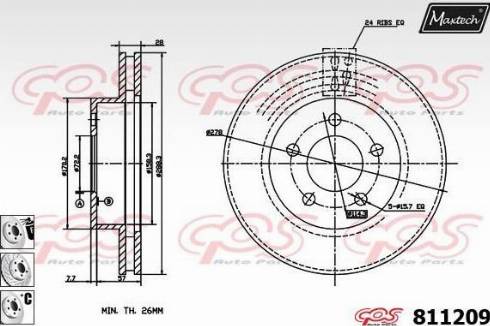 Maxtech 811209.6880 - Disque de frein cwaw.fr