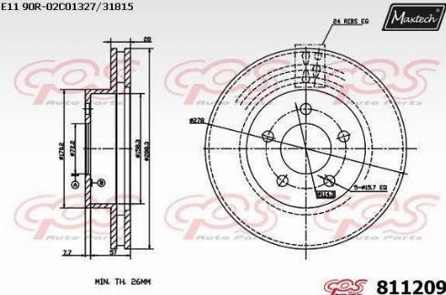 Maxtech 811209.0000 - Disque de frein cwaw.fr