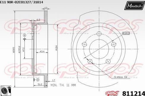 Maxtech 811214.0060 - Disque de frein cwaw.fr