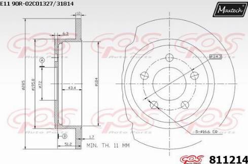 Maxtech 811214.0000 - Disque de frein cwaw.fr