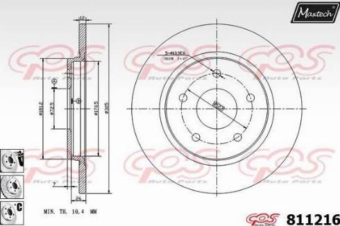 Maxtech 811216.6880 - Disque de frein cwaw.fr