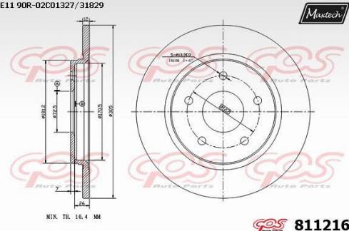 Maxtech 811216.0000 - Disque de frein cwaw.fr