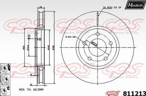 Maxtech 811213.6980 - Disque de frein cwaw.fr