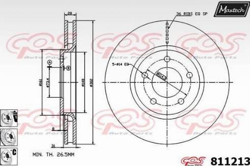 Maxtech 811213.6880 - Disque de frein cwaw.fr