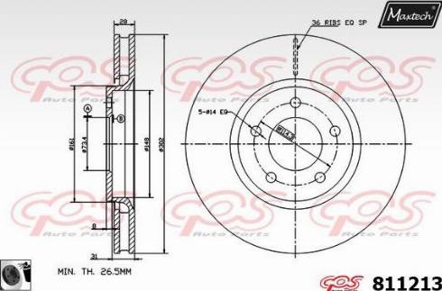 Maxtech 811213.0060 - Disque de frein cwaw.fr