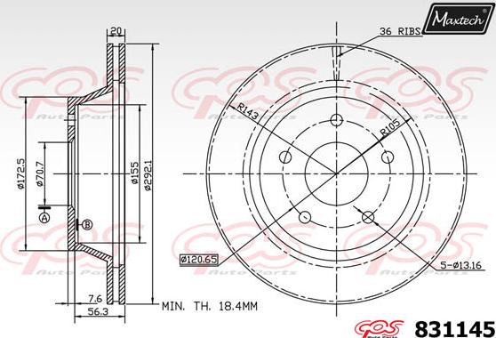 Maxtech 811213 - Disque de frein cwaw.fr