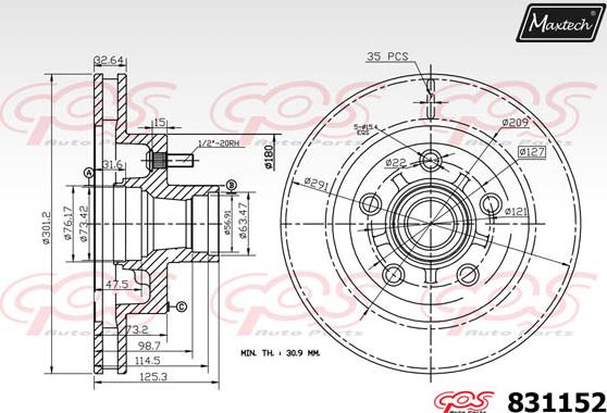 Maxtech 811212 - Disque de frein cwaw.fr