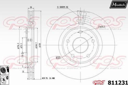 Maxtech 811231.6060 - Disque de frein cwaw.fr