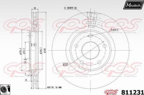 Maxtech 811231.0060 - Disque de frein cwaw.fr