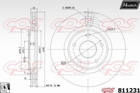 Maxtech 811231.0080 - Disque de frein cwaw.fr