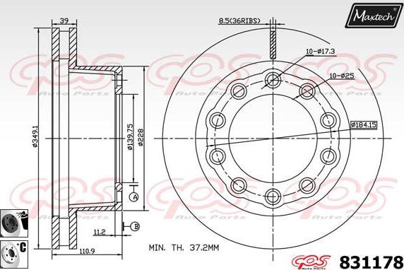 Maxtech 811231 - Disque de frein cwaw.fr