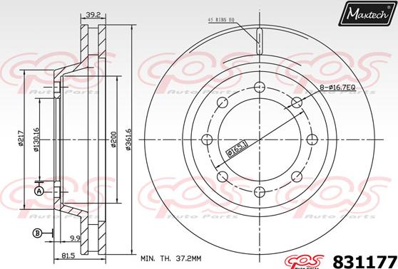 Maxtech 811228 - Disque de frein cwaw.fr