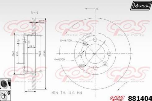 Maxtech 881404.6060 - Disque de frein cwaw.fr