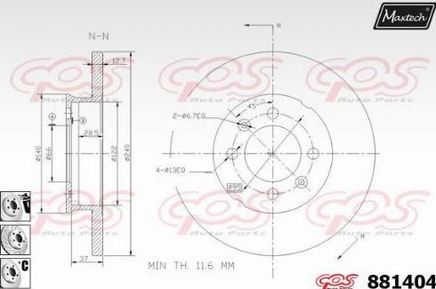 Maxtech 881404.6880 - Disque de frein cwaw.fr