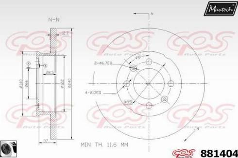 Maxtech 881404.0060 - Disque de frein cwaw.fr