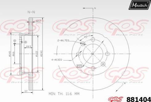 Maxtech 881404.0000 - Disque de frein cwaw.fr