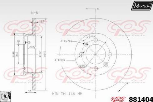 Maxtech 881404.0080 - Disque de frein cwaw.fr