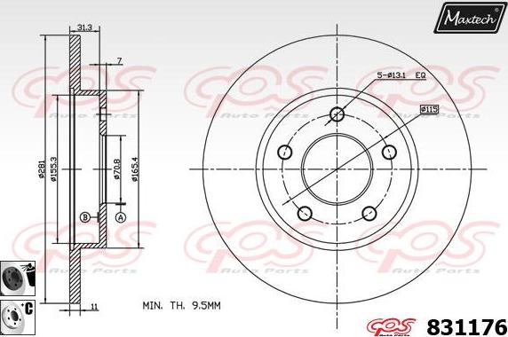 Maxtech 881404 - Disque de frein cwaw.fr