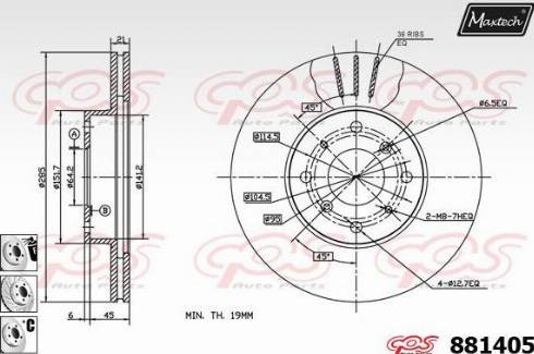 Maxtech 881405.6880 - Disque de frein cwaw.fr