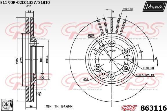 Maxtech 881405 - Disque de frein cwaw.fr