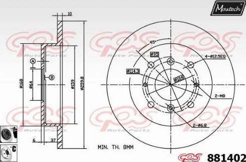 Maxtech 881402.6060 - Disque de frein cwaw.fr