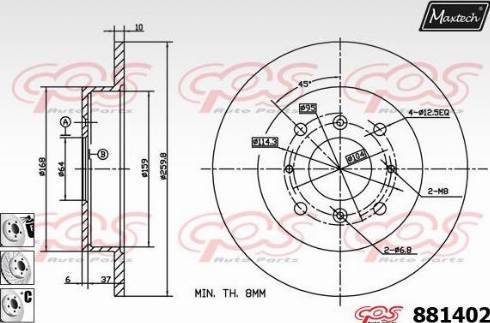 Maxtech 881402.6880 - Disque de frein cwaw.fr