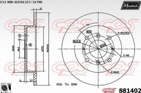 Maxtech 881402.0060 - Disque de frein cwaw.fr