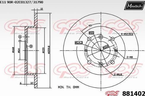 Maxtech 881402.0000 - Disque de frein cwaw.fr