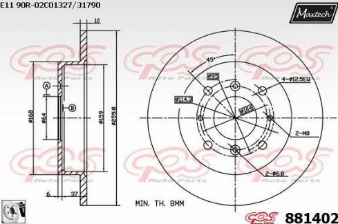 Maxtech 881402.0080 - Disque de frein cwaw.fr