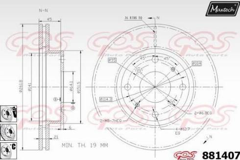 Maxtech 881407.6880 - Disque de frein cwaw.fr