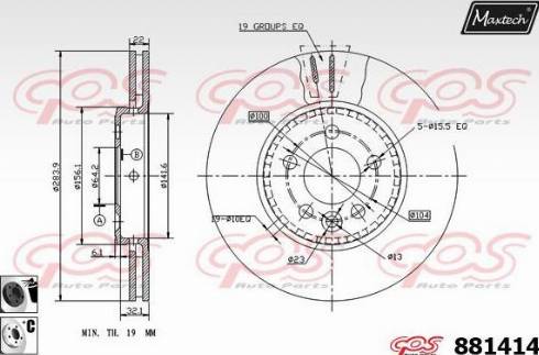 Maxtech 881414.6060 - Disque de frein cwaw.fr