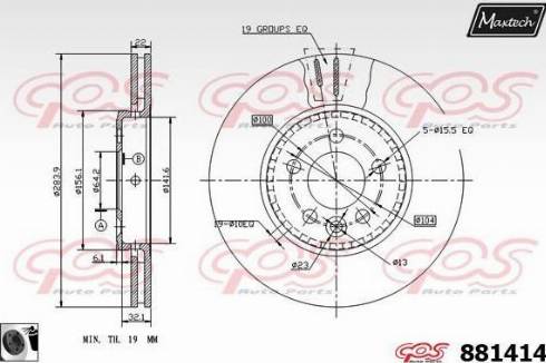 Maxtech 881414.0060 - Disque de frein cwaw.fr