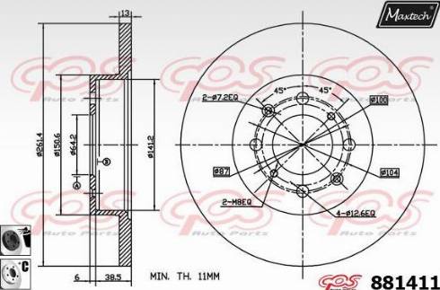 Maxtech 881411.6060 - Disque de frein cwaw.fr