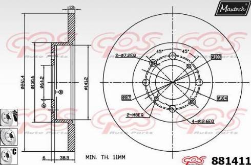 Maxtech 881411.6880 - Disque de frein cwaw.fr