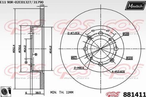 Maxtech 881411.0060 - Disque de frein cwaw.fr