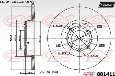 Maxtech 881411.0000 - Disque de frein cwaw.fr