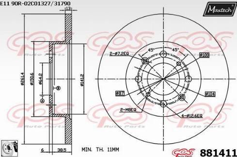 Maxtech 881411.0080 - Disque de frein cwaw.fr