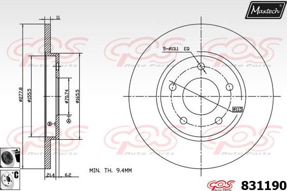 Maxtech 881411 - Disque de frein cwaw.fr