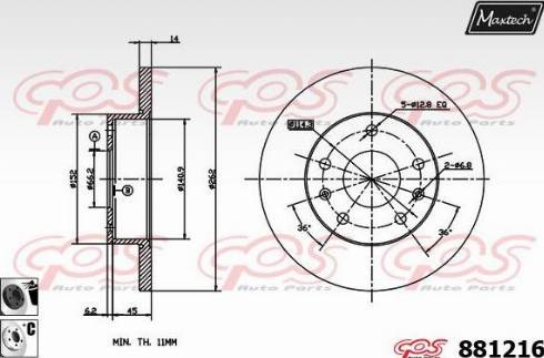 Maxtech 881216.6060 - Disque de frein cwaw.fr