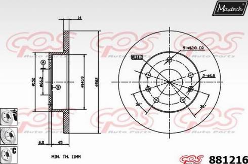 Maxtech 881216.6880 - Disque de frein cwaw.fr