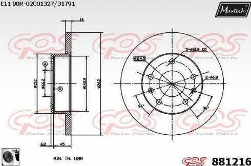 Maxtech 881216.0060 - Disque de frein cwaw.fr