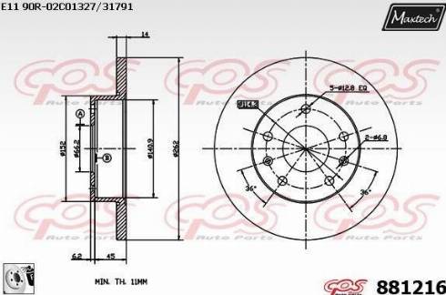 Maxtech 881216.0080 - Disque de frein cwaw.fr