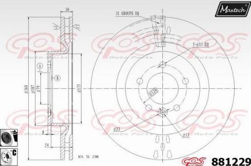 Maxtech 881229.6060 - Disque de frein cwaw.fr