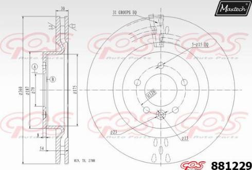 Maxtech 881229.0000 - Disque de frein cwaw.fr