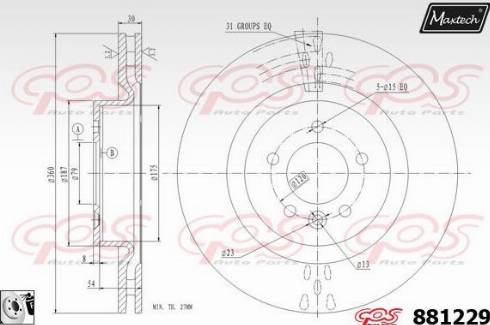 Maxtech 881229.0080 - Disque de frein cwaw.fr